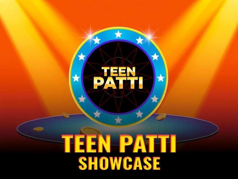 A vibrant Teen Patti game in progress with cards and chips on a green felt table