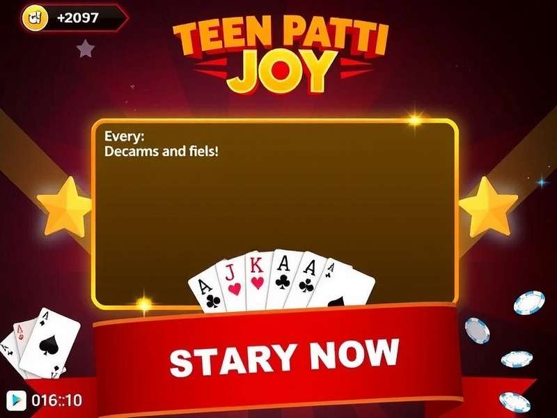 Teen Patti Joy Android app interface showing card game on mobile screen