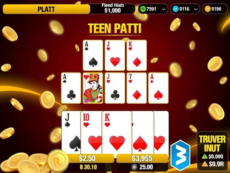 Premium Teen Patti Gold game interface on a mobile device