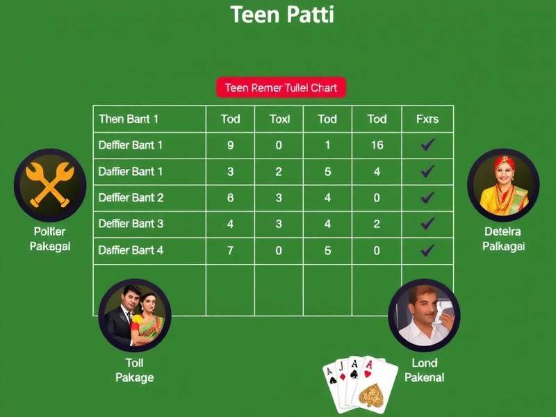 Teen Patti Rules Chart showing hand rankings and card combinations for Indian players